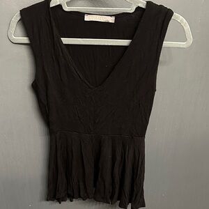 finn & clover Black Sleeveless Peplum Top